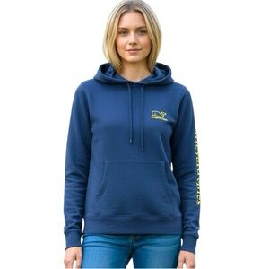Vineyard Vines Blue Hoodie XS Whale Logo Pocket